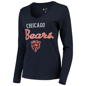 NWT Chicago Bears G-III 4Her by Carl Banks Post Season Long Sleeve V-Neck Shirt